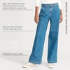 image:imageLands End Womens High Rise Soft Denim Pleated Wide Leg TrousersIndigo Tide Blue