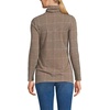 image:imageLands End Womens Jersey Knit Turtleneck  Cotton and Rayon Modal Blend Fitted SelfFabric Neck MidHip Length Layering Petite and Plus SizesChampagneBrown Plaid