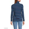 image:imageLands End Womens Jersey Knit Turtleneck  Cotton and Rayon Modal Blend Fitted SelfFabric Neck MidHip Length Layering Petite and Plus SizesDeep SeaCyan Stripe