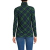 image:imageLands End Womens Jersey Knit Turtleneck  Cotton and Rayon Modal Blend Fitted SelfFabric Neck MidHip Length Layering Petite and Plus SizesLight Emerald Blackwatch Plaid