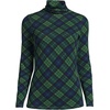 image:imageLands End Womens Jersey Knit Turtleneck  Cotton and Rayon Modal Blend Fitted SelfFabric Neck MidHip Length Layering Petite and Plus SizesLight Emerald Blackwatch Plaid