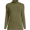 image:imageLands End Womens Jersey Knit Turtleneck  Cotton and Rayon Modal Blend Fitted SelfFabric Neck MidHip Length Layering Petite and Plus SizesOlive Drab