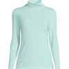 image:imageLands End Womens Jersey Knit Turtleneck  Cotton and Rayon Modal Blend Fitted SelfFabric Neck MidHip Length Layering Petite and Plus SizesPale Sky