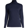 image:imageLands End Womens Jersey Knit Turtleneck  Cotton and Rayon Modal Blend Fitted SelfFabric Neck MidHip Length Layering Petite and Plus SizesRadiant Navy
