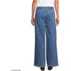 image:imageLands End Womens Lightweight Denim Mid Rise Pleated Slouchy JeansCanal Blue Wash