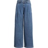 image:imageLands End Womens Lightweight Denim Mid Rise Pleated Slouchy JeansCanal Blue Wash
