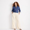 image:imageLands End Womens Lightweight Denim Mid Rise Pleated Slouchy JeansNatural