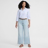 image:imageLands End Womens Mid Rise Denim Wide Leg Ankle JeansBreeze Blue Wash