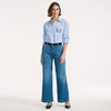 image:imageLands End Womens Mid Rise Denim Wide Leg Ankle JeansIndigo Tide Blue