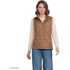 image:imageLands End Womens Quilted Puffer Vest  Recycled Insulation WaterResistant Shell Stand Collar Full Zip Layering Travel Petite and Plus SizesDucksHoney Beige
