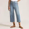 image:imageLands End Womens Recover Denim High Rise Wide Leg Crop JeansBeau Blue Stripe