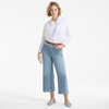 image:imageLands End Womens Recover Denim High Rise Wide Leg Crop JeansBeau Blue Stripe