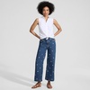 image:imageLands End Womens Recover Denim High Rise Wide Leg Crop JeansDaisy EmbroideryCrawford Wash