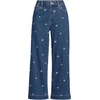 image:imageLands End Womens Recover Denim High Rise Wide Leg Crop JeansDaisy EmbroideryCrawford Wash
