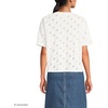 image:imageLands End Womens Short Sleeve Slub Jersey Cutwork TShirtIvory Flower Eyelet