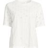 image:imageLands End Womens Short Sleeve Slub Jersey Cutwork TShirtIvory Flower Eyelet