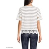 image:imageLands End Womens Short Sleeve Slub Jersey Cutwork TShirtIvoryBlack Fine Stripe