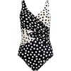 image:imageLands End Womens Slender Wrap SwimsuitBlackEgret Mixed Tossed Dots