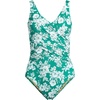 image:imageLands End Womens Slender Wrap SwimsuitEmeraldWhite Romatic Floral