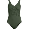 image:imageLands End Womens Slender Wrap SwimsuitRich Olive Green