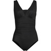 image:imageLands End Womens SlenderSuit Grecian Low Leg One Piece SwimsuitBlack