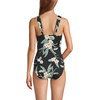 image:imageLands End Womens SlenderSuit Grecian Low Leg One Piece SwimsuitBlack Plumeria Floral