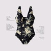 image:imageLands End Womens SlenderSuit Grecian Low Leg One Piece SwimsuitBlack Plumeria Floral