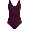 image:imageLands End Womens SlenderSuit Grecian Low Leg One Piece SwimsuitDark Wine