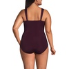 image:imageLands End Womens SlenderSuit Grecian Low Leg One Piece SwimsuitDark Wine
