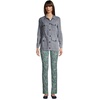 image:imageLands End Womens Slim Leg Knit Pull On Pants  Mid Rise CottonRich Jersey With Stretch Wide Elastic Waist Ankle Length Work Travel Petite and PlusDeep Sea Navy Dotted Floral