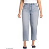image:imageLands End Womens Soft Denim Mid Rise Relaxed Straight Crop JeansHarlow Blue Wash