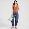image:imageLands End Womens Soft Denim Relaxed Barrel Leg Ankle JeansDark Indigo Blue Wash