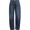 image:imageLands End Womens Soft Denim Relaxed Barrel Leg Ankle JeansDark Indigo Blue Wash