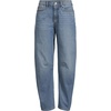 image:imageLands End Womens Soft Denim Relaxed Barrel Leg Ankle JeansMedium Ocean Blue Wash