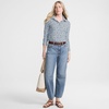 image:imageLands End Womens Soft Denim Relaxed Barrel Leg Ankle JeansMedium Ocean Blue Wash