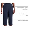 image:imageLands End Womens Sport Knit High Rise Elastic Waist Capri PantsRadiant Navy