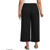 image:imageLands End Womens Sport Knit Pull On Drawstring Wide Leg Crop PantsBlack