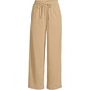 image:imageLands End Womens Sport Knit Pull On Drawstring Wide Leg Crop PantsFrench Pecan Heather