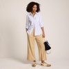 image:imageLands End Womens Sport Knit Pull On Drawstring Wide Leg Crop PantsFrench Pecan Heather