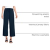 image:imageLands End Womens Sport Knit Pull On Drawstring Wide Leg Crop PantsRadiant Navy