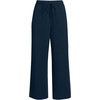 image:imageLands End Womens Sport Knit Pull On Drawstring Wide Leg Crop PantsRadiant Navy