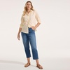 image:imageLands End Womens Starfish High Rise Knit Denim Straight Crop JeansIndigo Tide Blue