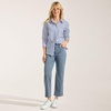 image:imageLands End Womens Starfish High Rise Knit Denim Straight Crop JeansLake Blue Wash