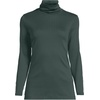 image:imageLands End Womens Supima Cotton Turtleneck  100 Supima Cotton Interlock Knit Fitted Side Vents Tagless Layering Petite and Plus SizesEvening Forest