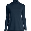 image:imageLands End Womens Supima Cotton Turtleneck  100 Supima Cotton Interlock Knit Fitted Side Vents Tagless Layering Petite and Plus SizesRadiant Navy
