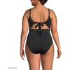 image:imageLands End Womens Wrap Monokini High Leg One Piece SwimsuitBlack
