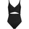 image:imageLands End Womens Wrap Monokini High Leg One Piece SwimsuitBlack
