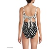 image:imageLands End Womens Wrap Monokini High Leg One Piece SwimsuitBlackEgret Mixed Tossed Dots