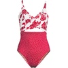 image:imageLands End Womens Wrap Monokini High Leg One Piece SwimsuitRed DotRed Graphic Floral