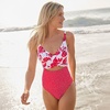 image:imageLands End Womens Wrap Monokini High Leg One Piece SwimsuitRed DotRed Graphic Floral